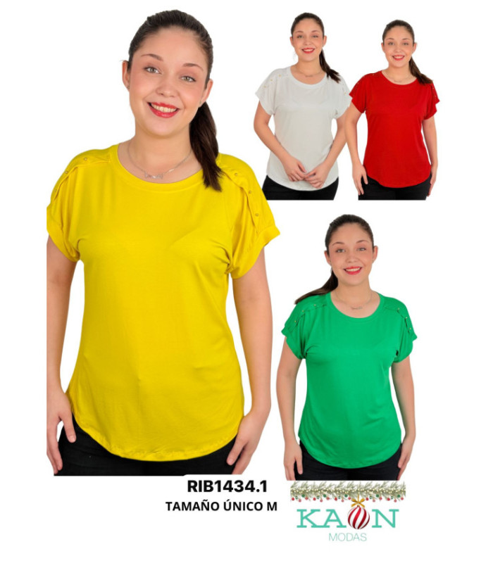 BLUS. SRTA.M/C LENTEJUELAS EN EL HOMBRO.RIBBON