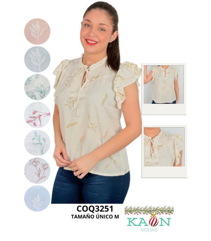 BLUSA SRTA.M/C FRUNCIDO