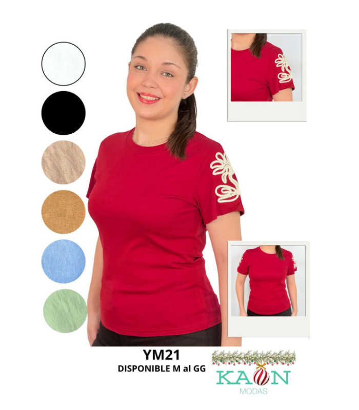 BLUS.M/C BORDADO EN EL BRAZO