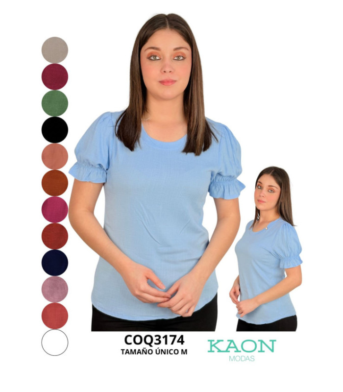 BLUS.SRTA.M/C PRINCESA,TELA LINO.COQUETA