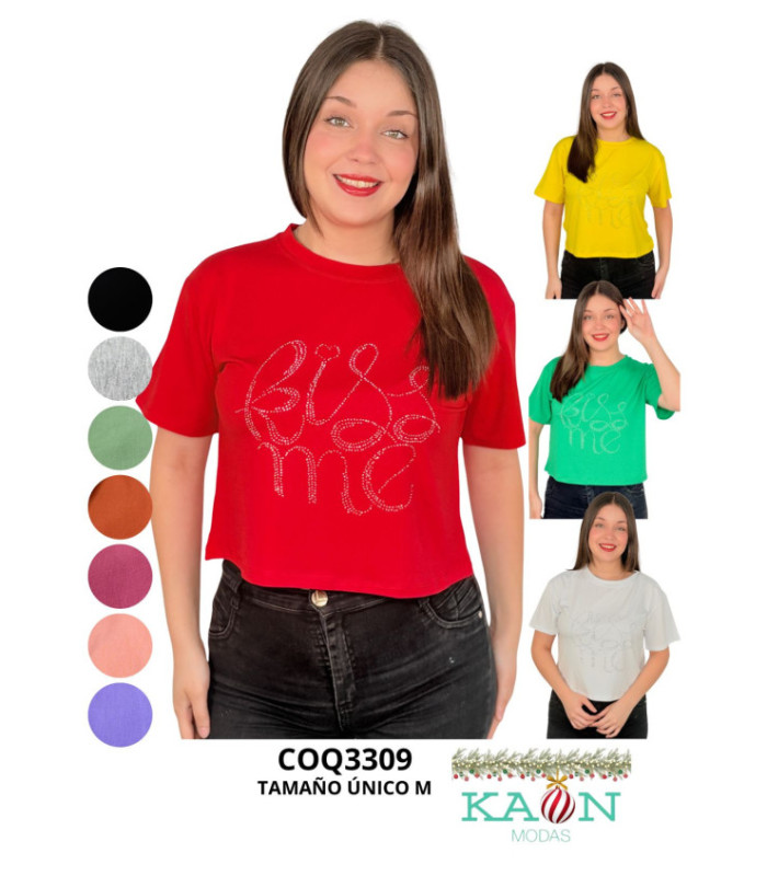 BLUSA M/C  SRTA.BRILLO EN FRENTE.COQUETA