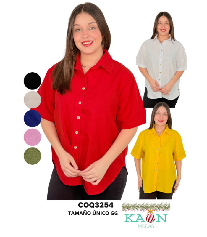 BLUSA SRA.CON CUELLO M/C.COQUETA