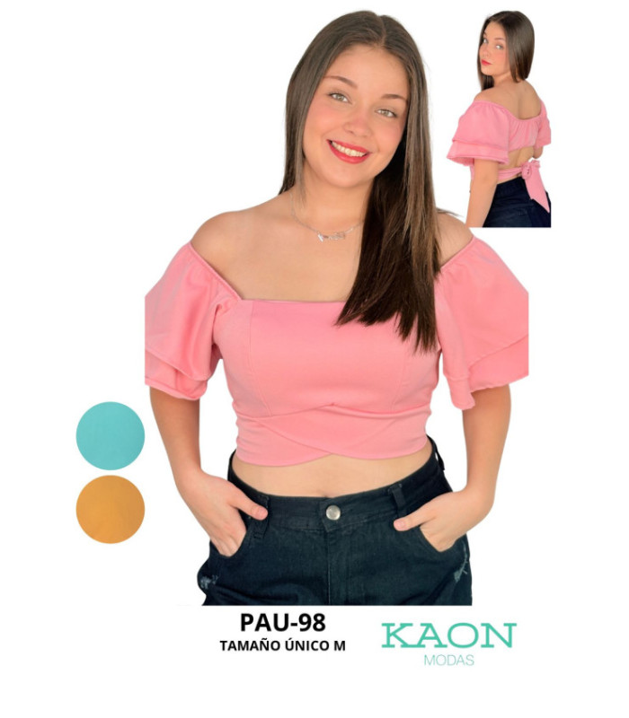 CROP M/C DETALLE CRUZADO EN FRENTE