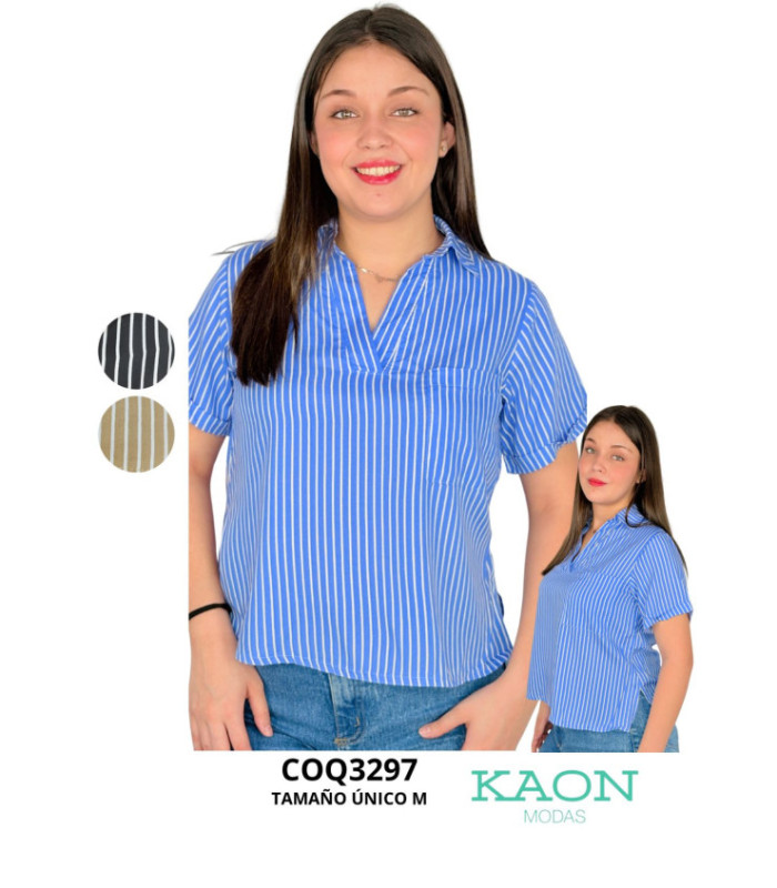 BLUSA SRA.M/C ALG.ESCOTE V.COQUETA