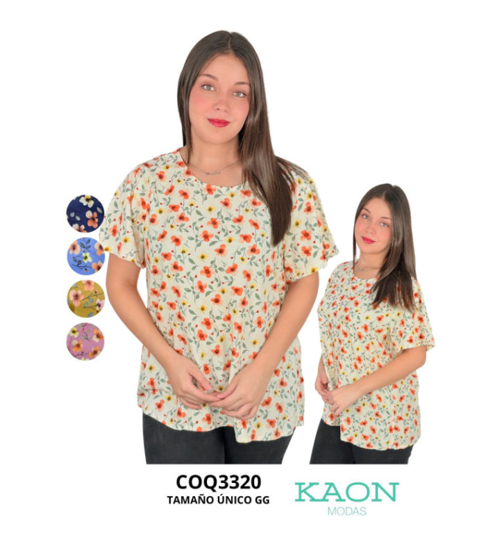 BLUSA SRA.M/C FLOREADO.COQUETA