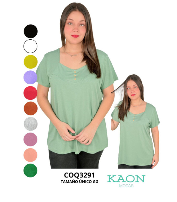 BLUSA SRA DE ALG. 3 BOTONES EN FRENTE.COQUETA