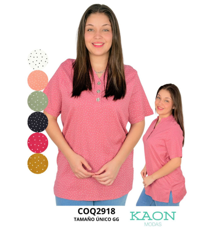 BLUSA SRA.M/C A MOTAS.COQUETA